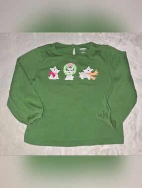NWT Girls 2T Gymboree CHEERY ALL THE WAY Cotton Green Dog Applique’ Shirt